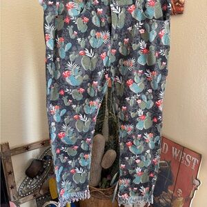 Lucky and blessed frayed ankle cut cactus nwot size 16 jeans